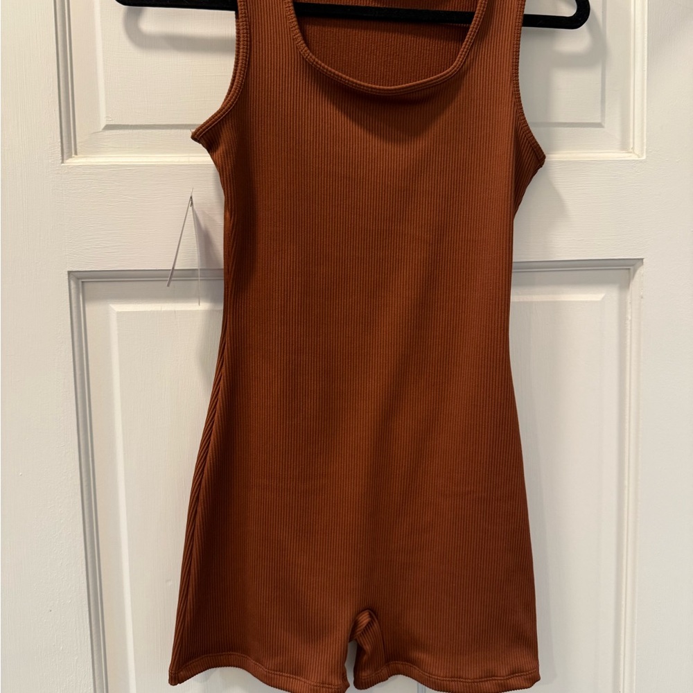 Wild fable dark Brown Ribbed Sleeveless romper bodysuit